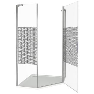 Душевой уголок Good Door Fantasy PNT -90-F-CH стекло прозрачное с зеркальным рисунком Фэнтази